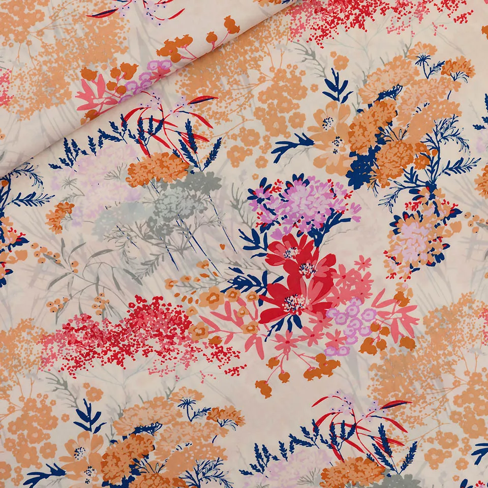 Ecovero viscose ecru met kleurrijke bloemen - Wild flowers - See You At Six